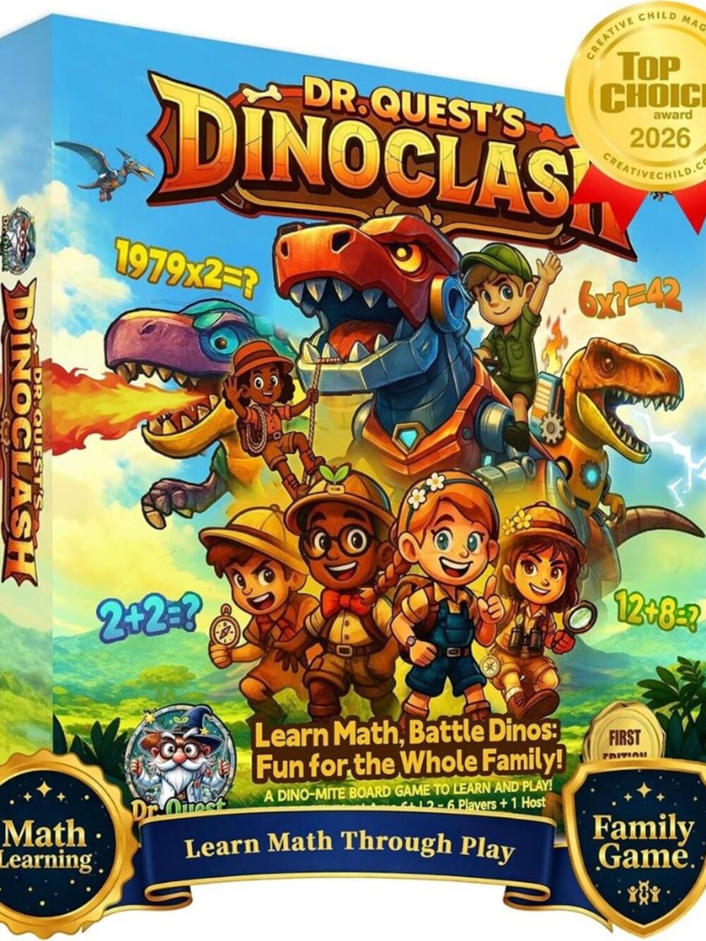 Dr. Quest Dino Clash Math Games for Kids